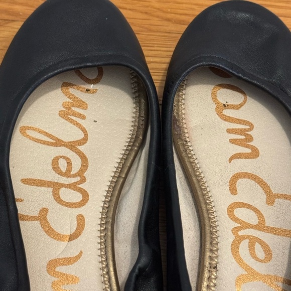 SAM EDELMAN Black Leather Ballet Flats Loafers Shoes Size 9.5 9 1/2 Casual Work - Picture 6 of 10